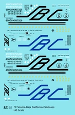 K4 HO Scale Decals FC Sonora – Baja California Caboose Blue and Black Mexico
