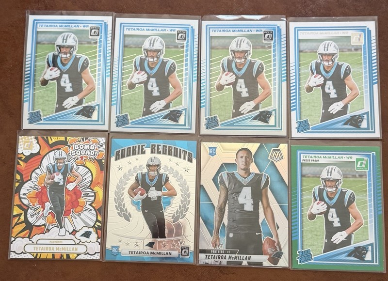 2025 Carolina Panthers ROOKIE OF THE YEAR Lot (8) RC Tetairoa McMillan 🔥 🔥 🔥