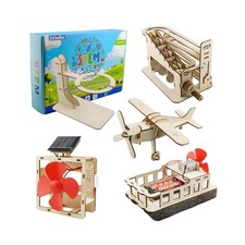 5 in 1 DIY Wooden STEM Self Assembly Kit, Science Experiment Building Models,...