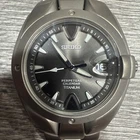 Seiko 8F32-0049 Titanium Perpetual Calendar Analog Quartz Watch Running