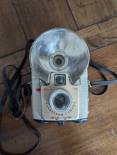 Kodak Brownie StarFlash Camera White W/ Strap. Shutter Works. Flash Untested.