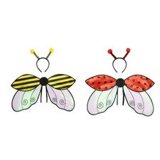 Insect Wing Bees Wing Dress Up Wing Ladybirds Wing with Headwear for Christmas