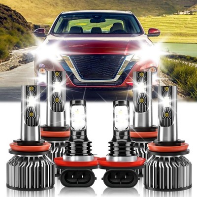 For Nissan Altima 2007-18 6Pcs LED Headlight Combo + Fog Light Bulb Super Bright