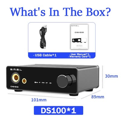SMSL DS100 Hi-Res DAC USB MQA Decoder CS43131 32bit/768kHz DSD256 Headphone Amp