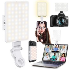 60 LED Portable Selfie Light Video Conference Lighting with Clip Pure White