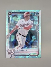 2021 Bowman Chrome Sapphire LUIS GARCIA Rookie Card Aqua #/99. rookie card picture
