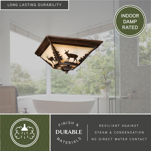 Vaxcel Lighting CC55414 Bryce 3 Light Flush Mount Indoor Ceiling - Bronze - Picture 8 of 11