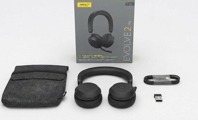 Jabra Evolve2 75 MS Stereo USB Headset Link380a Bluetooth