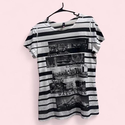 Big Bang Clothing Seattle Space Needle Striped T-Shirt