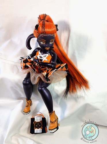 Halloween Black Cat Catty Noir ART DOLL Monster High G3 Custom Repaint OOAK ejw - Picture 3 of 7