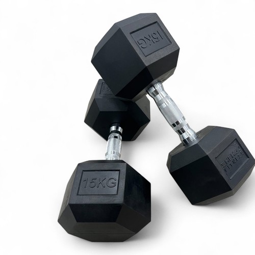Hex Dumbbells Cast Iron Rubber Encased 2.5kg-50kg Home Gym Weights Set ...