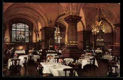 Postcard Hamburg, Ratsweinkeller restaurant ''Die bunte Kuh'' (The Colorful...