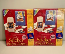 Avery Ink Jet Sticker Project Paper 3383 Matte White Lot of 2 packages 30 sheets