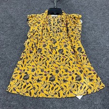 ULLA JOHNSON V Neck Maxi Dress Women's Size 6 Yellow/Black