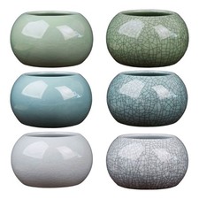 Artistic Ceramic Vase Planter Featuring Smoothed Finish Great For Desk Deck