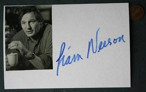 Schindler's List Movie Star Liam Neeson signed autographed photocard SCARCE +