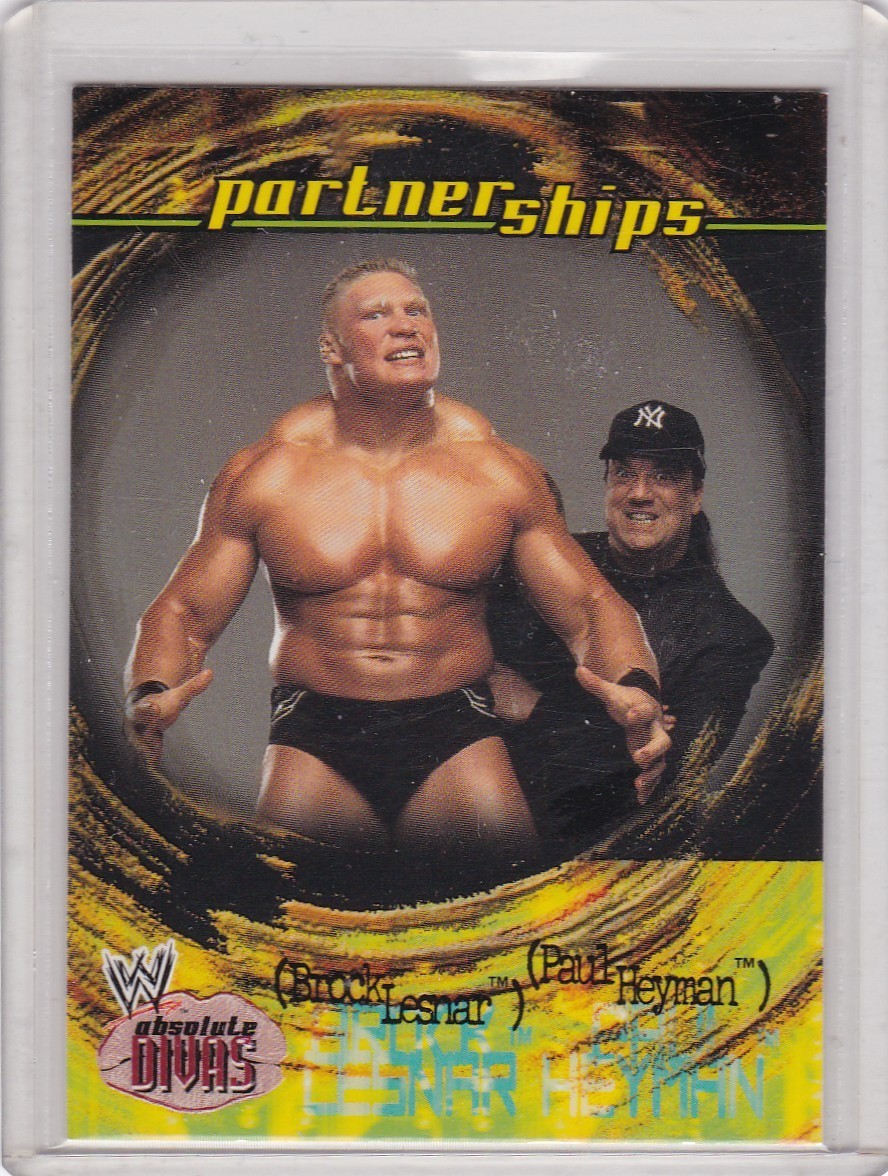 2002 Fleer WWE Absolute Divas #49 Brock Lesnar & Paul Heyman.  Wrestling.