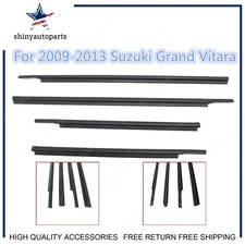 4PCS Door Glass Belt Outer Molding Weatherstrip For Suzuki Grand Vitara 2009-13 