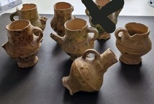 6 sehr alte Langerwehe Krüge Henkelkrug Kanne Steinzeug Keramik museal Antik