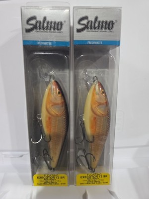Lot of 2-Salmo Lipped Crankbait 1-1/5oz Freshwater Bass Lure 4.75'' Golden Raoch 