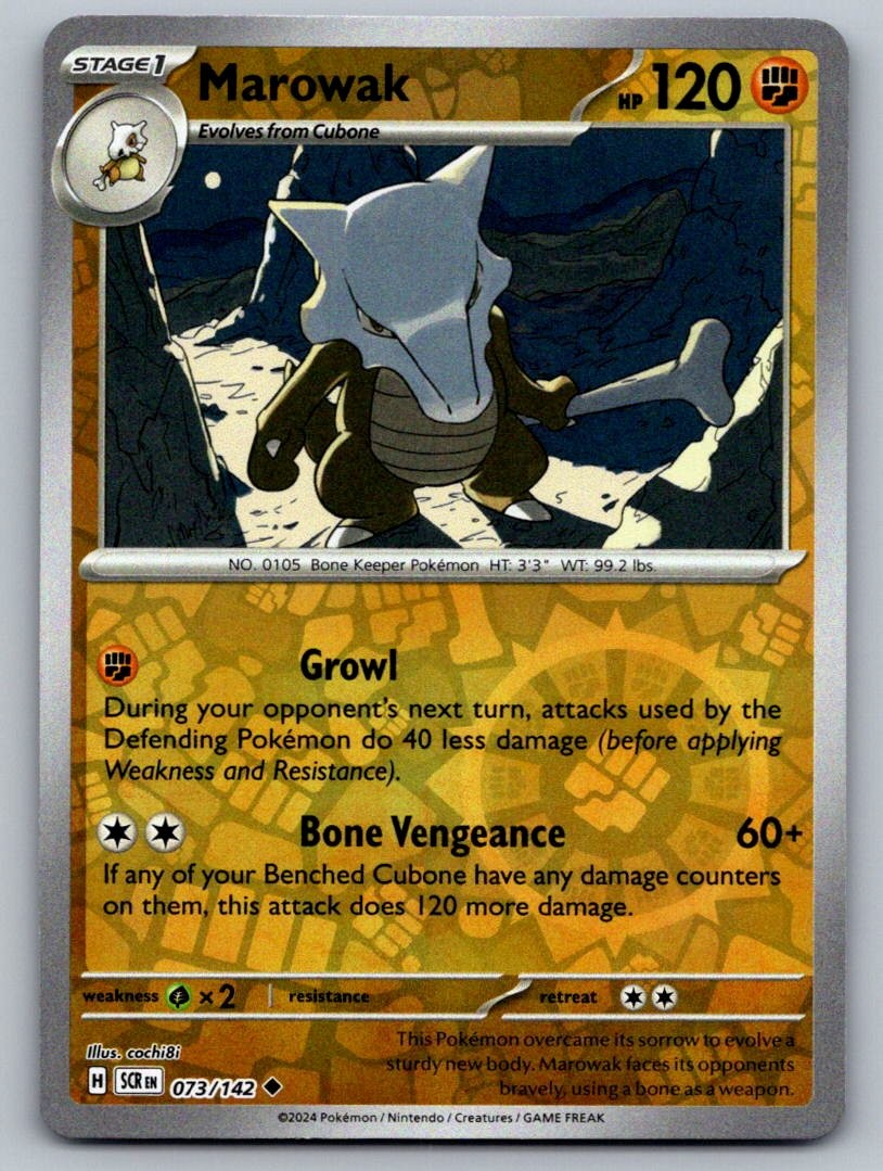 Marowak 73/142 Uncommon Stellar Crown Pokemon Reverse Holo Near Mint