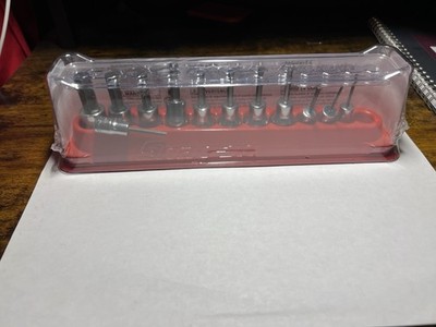 Snap-on Tools NEW 212EFTAY 12 Pc Combination Drive SAE Hex Driver Bit Socket Set