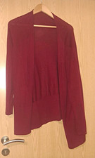 Damen Offene Strickjacke Bordeauxrot Gr. 42 N...
