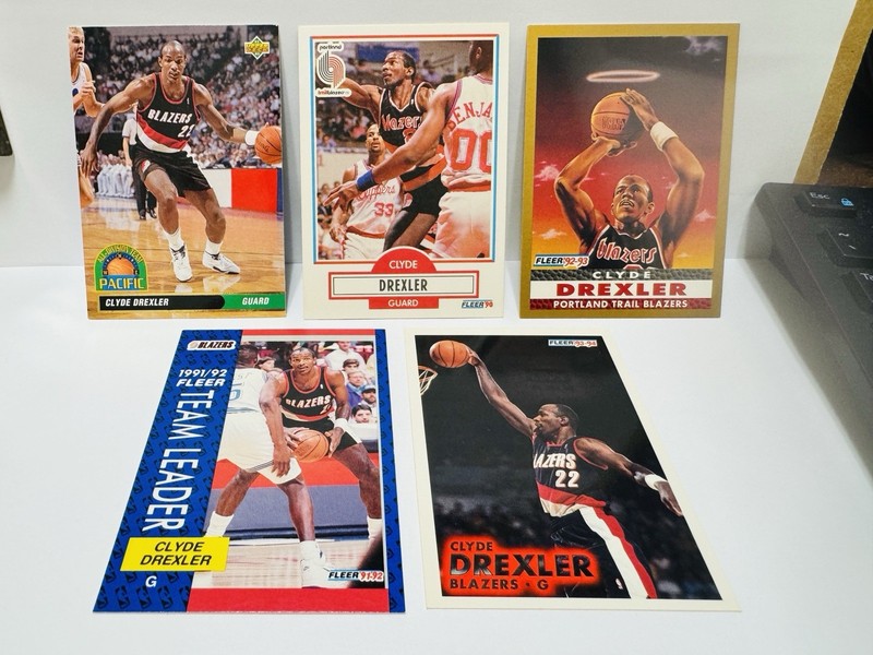 CLYDE DREXLER - 5 Card NBA Basketball Lot #A38