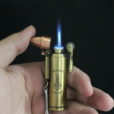 Bullet Lighter Pocket Retro Torch Metal Jet Gas Cigarette Windproof Cowboy  Army