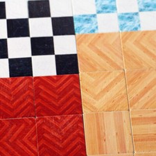 Azulejos miniatura para casa de muñecas escala 1:12 9 piezas cocina baño decoración de piso de madera