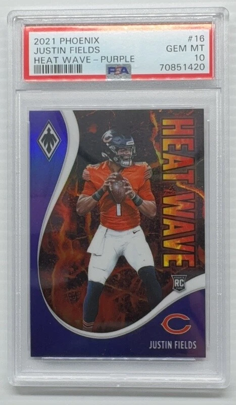 Justin Fields Panini Phoenix Heat Wave #16 Purple