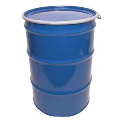 Zoro Select Oh55-3R-Mblu Open Head Transport Drum, Steel, 55 Gal, Lined, Blue