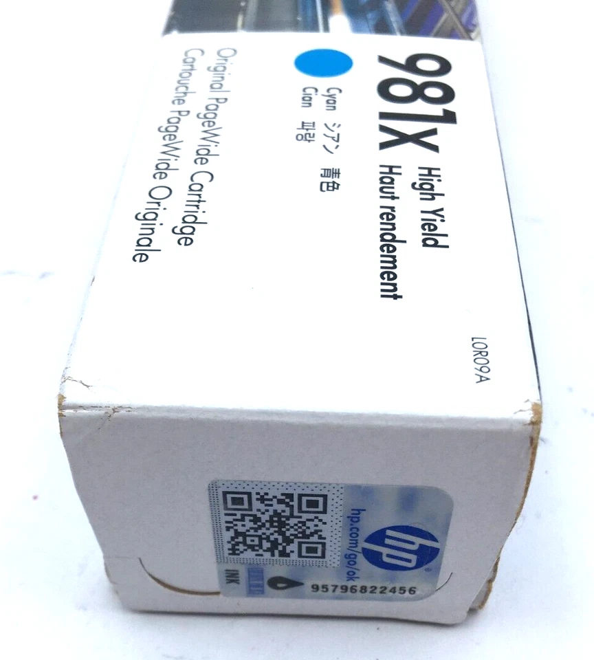 HP PageWide Cartridge Cyan 981x L0R09A Genuine New Sealed Expired - Image 3 of 4