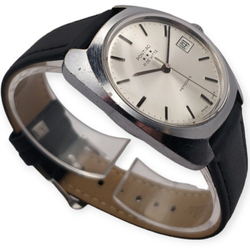 Pontiac Memodate P de Witte 35mm 1970s ETA 2763 LEBROCANTHEURE MONTRE VINTAGE - Photo 3 sur 6