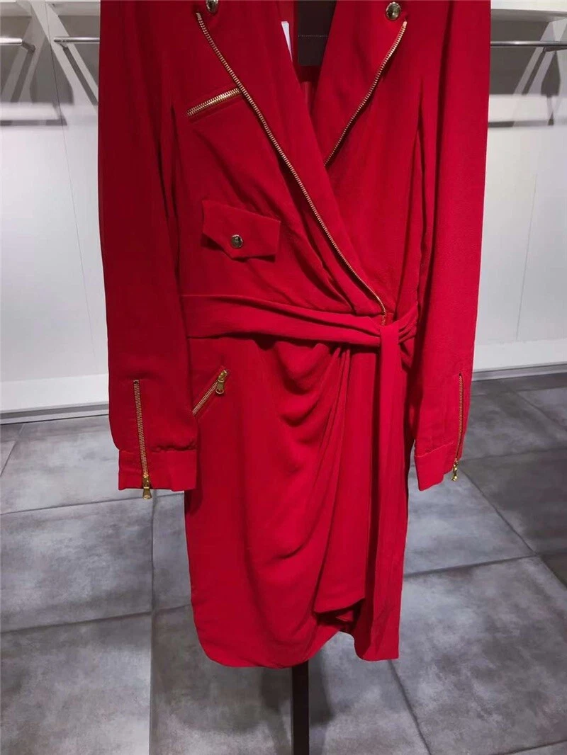 Abito BOUTIQUE MOSCHINO in seta rosso IT40 nuovo senza etichette