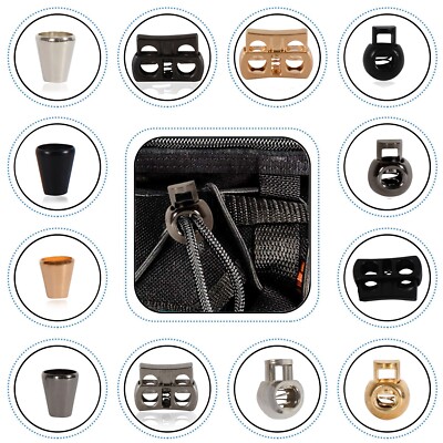 Metall Kordelstopper Schlösser Einzel/Doppel Doppelloch Knebel für Handtasche Gepäck