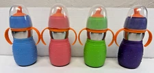Kid Basix Safe Sippy 2 Stainless Steel Cup & Straw (Multi 4 Pack)