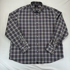 UNTUCKit Men's 3XL Wrinkle Free Plaid Button Up Shirt Blue Green Fall Colors
