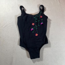 Vintage Pacific Connections Swimsuit Womens 18 W Blue Floral 1 Piece Ocean Sun