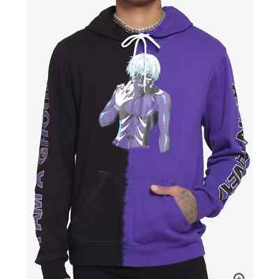 Hot Topic Tokyo Ghoul Purple Split Tie Dye Hoodie Sz L Anime