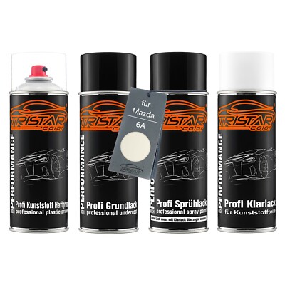 Autolack Spraydosen Set für Kunststoff Stoßstange für Mazda 6A Pearly White Perl