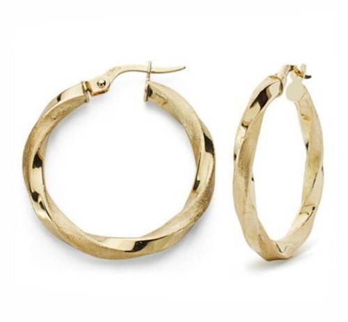 Boucles D'oreilles Anneaux Or 18k 750 - 15 X 1.3mm, Neuves Avec étiquettes, Marque MR