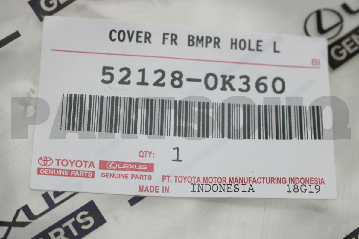 521280K360 Genuine Toyota COVER FR BUMPER HOL 52128-0K360 | eBay