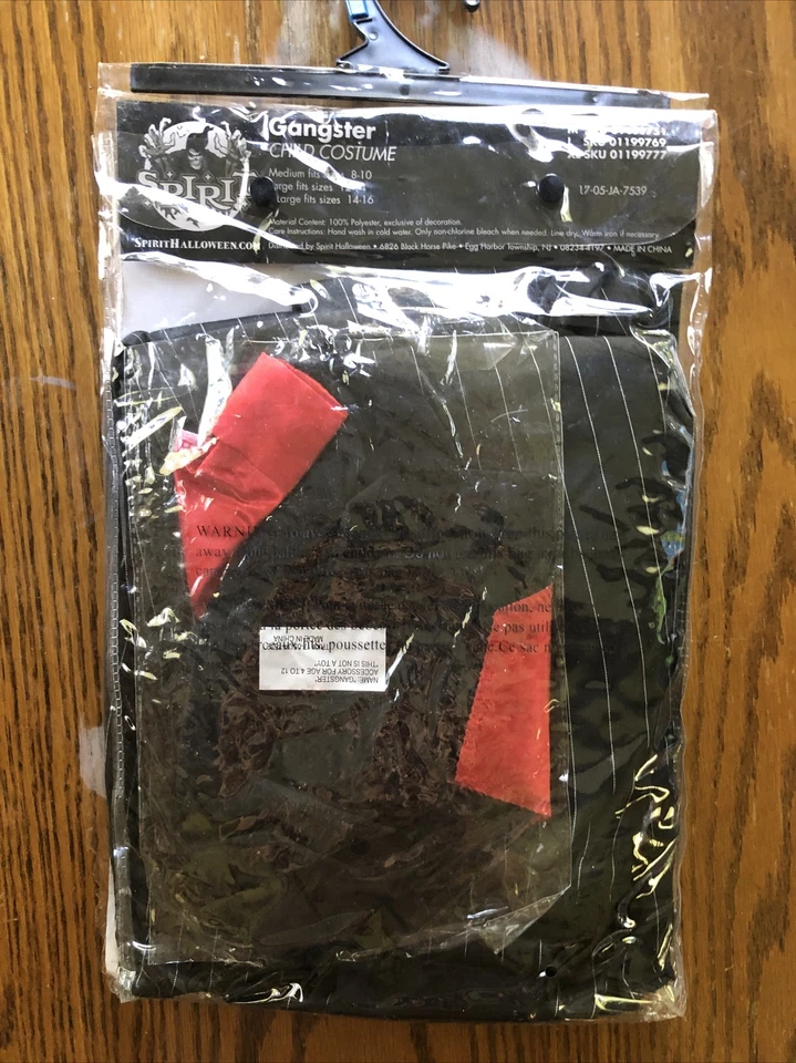 Spirit GANGSTER Mafioso 3 piezas DISFRAZ HALLOWEEN Chaqueta/Pantalones/Corbata Dickie M 8-10 Foto 4 de 4