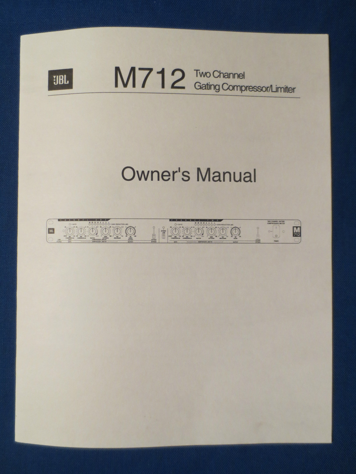 JBL M712 GATING COMPRESSION LIMITER OWNER MANUAL ORIGINAL FACTORY ISSUE 