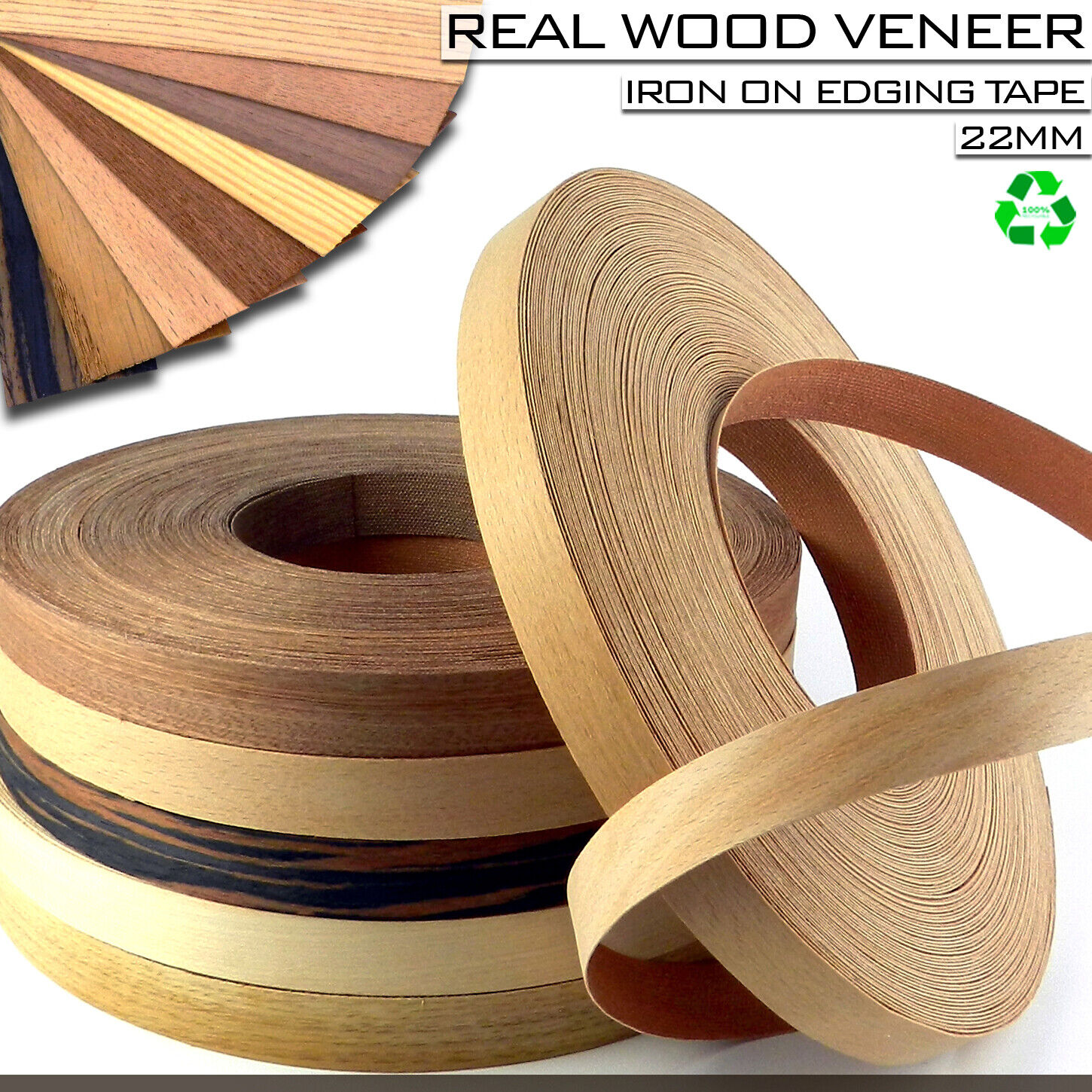 Real Wood Edge Banding in Stock: Pre-Glued & Non-Glued in Maple, Walnut,  Oak, Ebony, and More