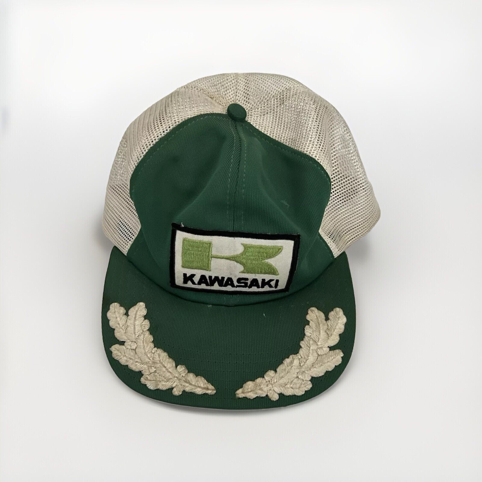 KAWASAKI Motorcycles Vintage 80s Mesh Trucker Hat Old School Snapback See Notes