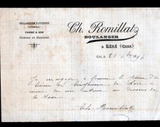 LERE (18) BOULANGERIE PATISSERIE "Ch. ROMILLAT" en 1896
