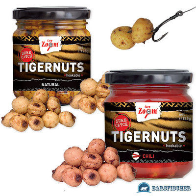 125g CARP ZOOM TIGERNUTS, TIGERNÜSSE, TIGERNUSS, VERSCH. AROMEN, CHILI, GARLIC