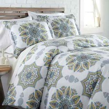 SouthShore Fine Linens - Infinity Printed Duvet Cover Set - Full/Queen - Aqua